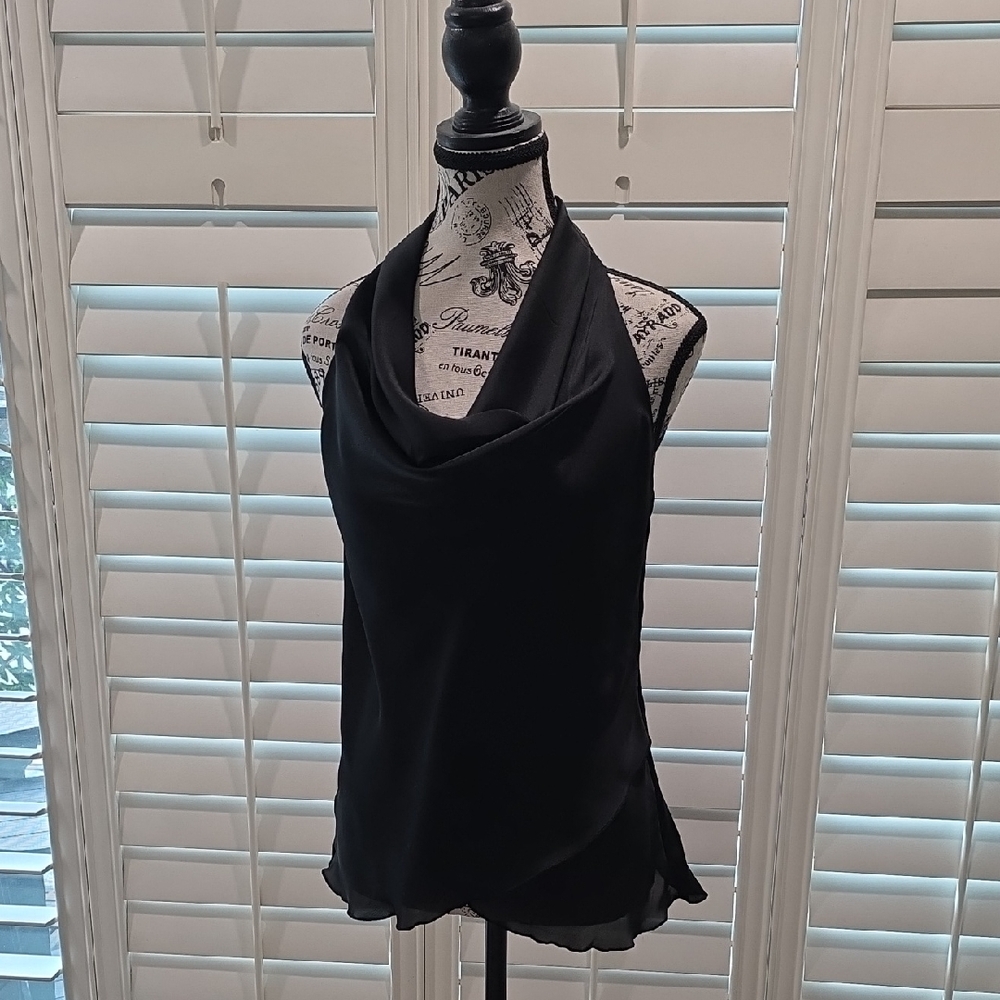 Suzy Shier Black Halter Blouse